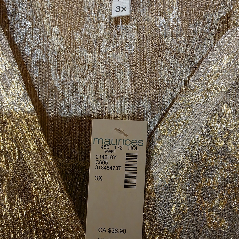 Maurices Gold and Cream Sleeveless Blouse - Picture 2 of 3